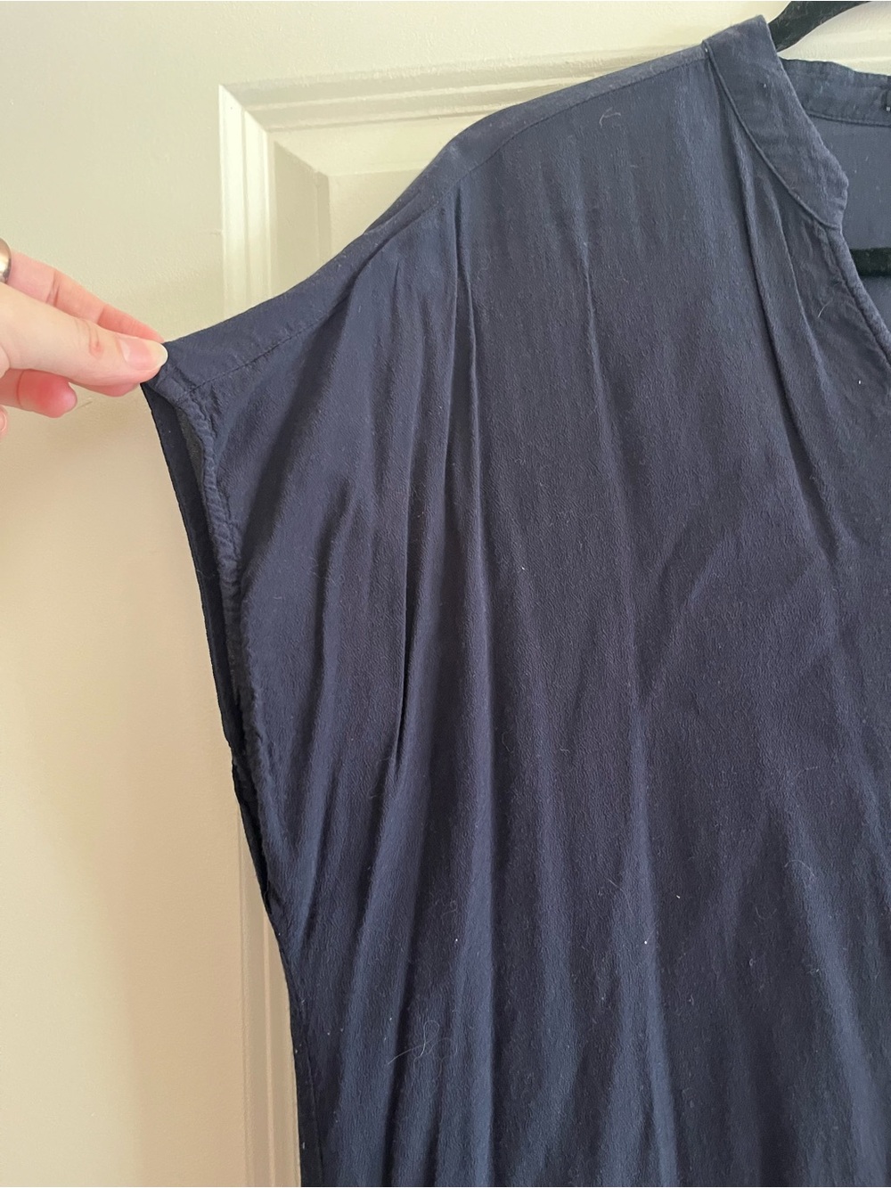 Madewell Women's Navy V-Neck Short Sleeve Tunic - Picture 2 of 4